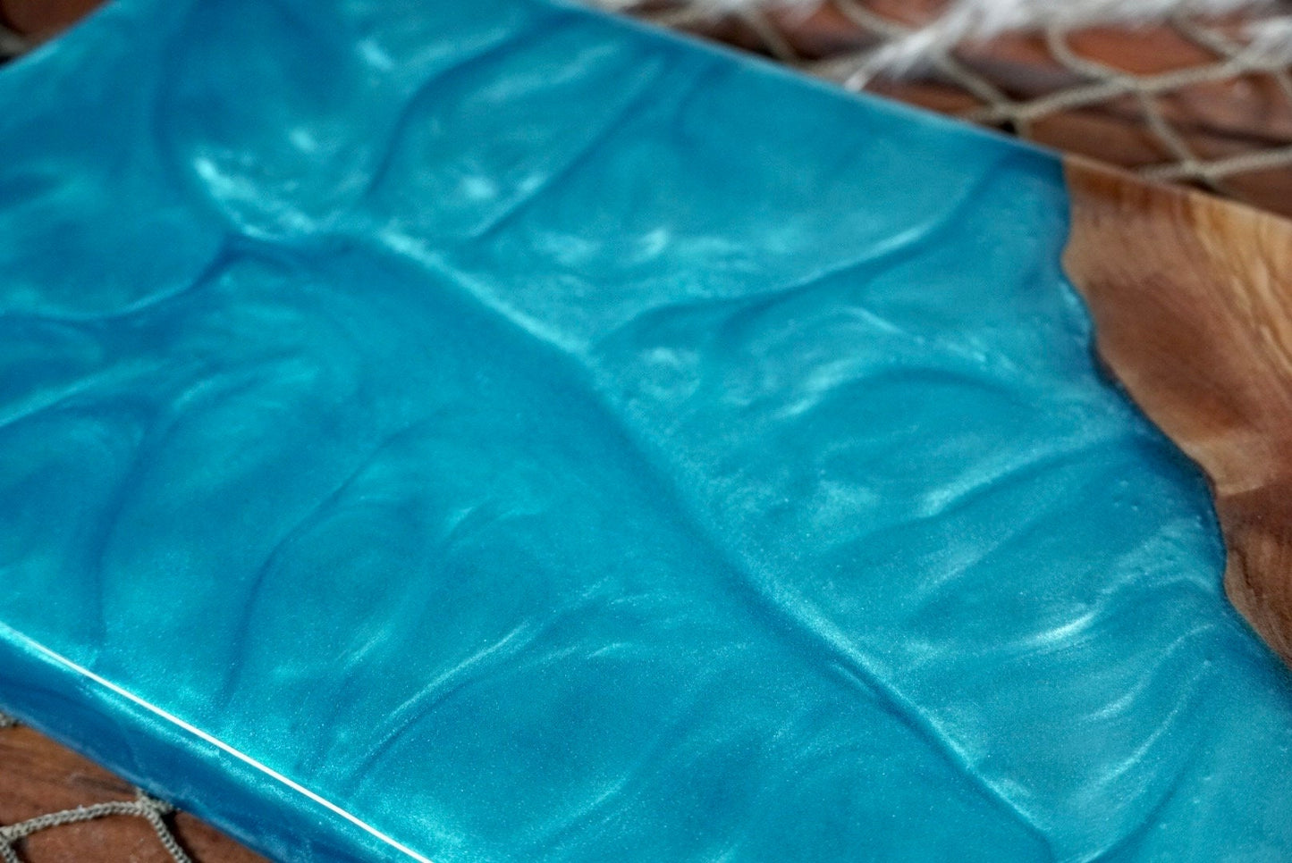 Blue Resin, Olive wood Charcuterie Board, Serving Board