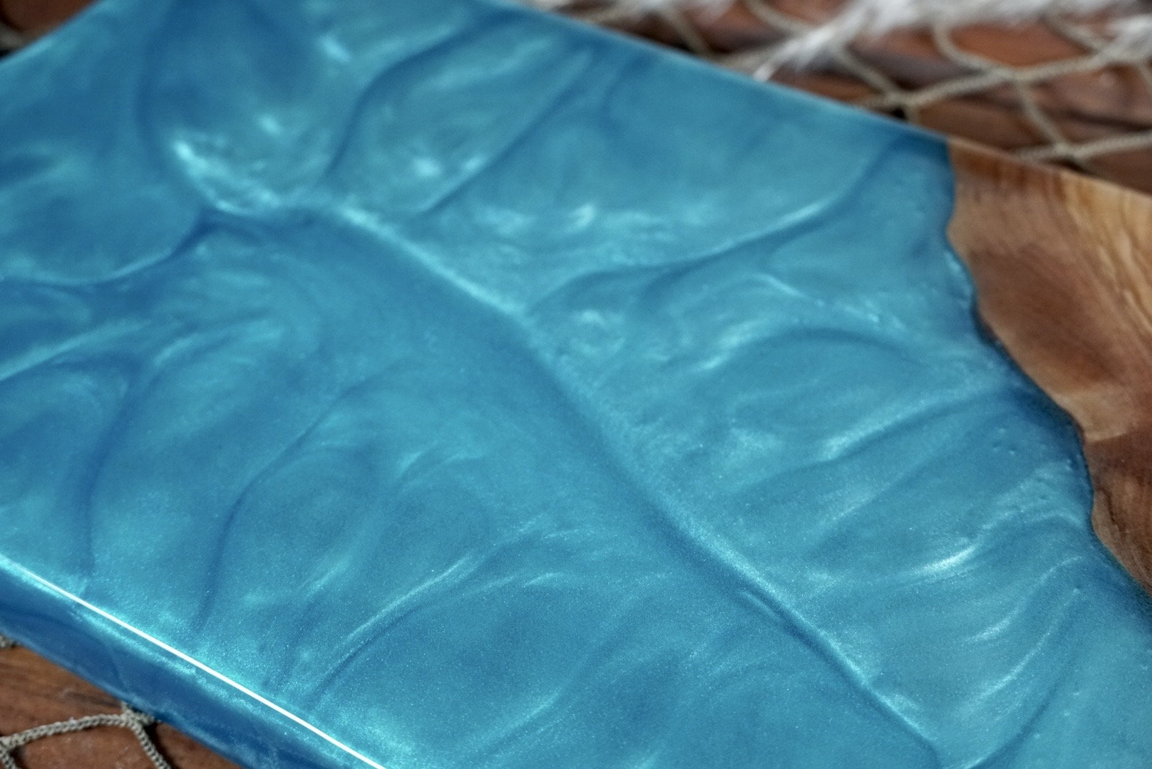 Blue Resin, Olive wood Charcuterie Board, Serving Board