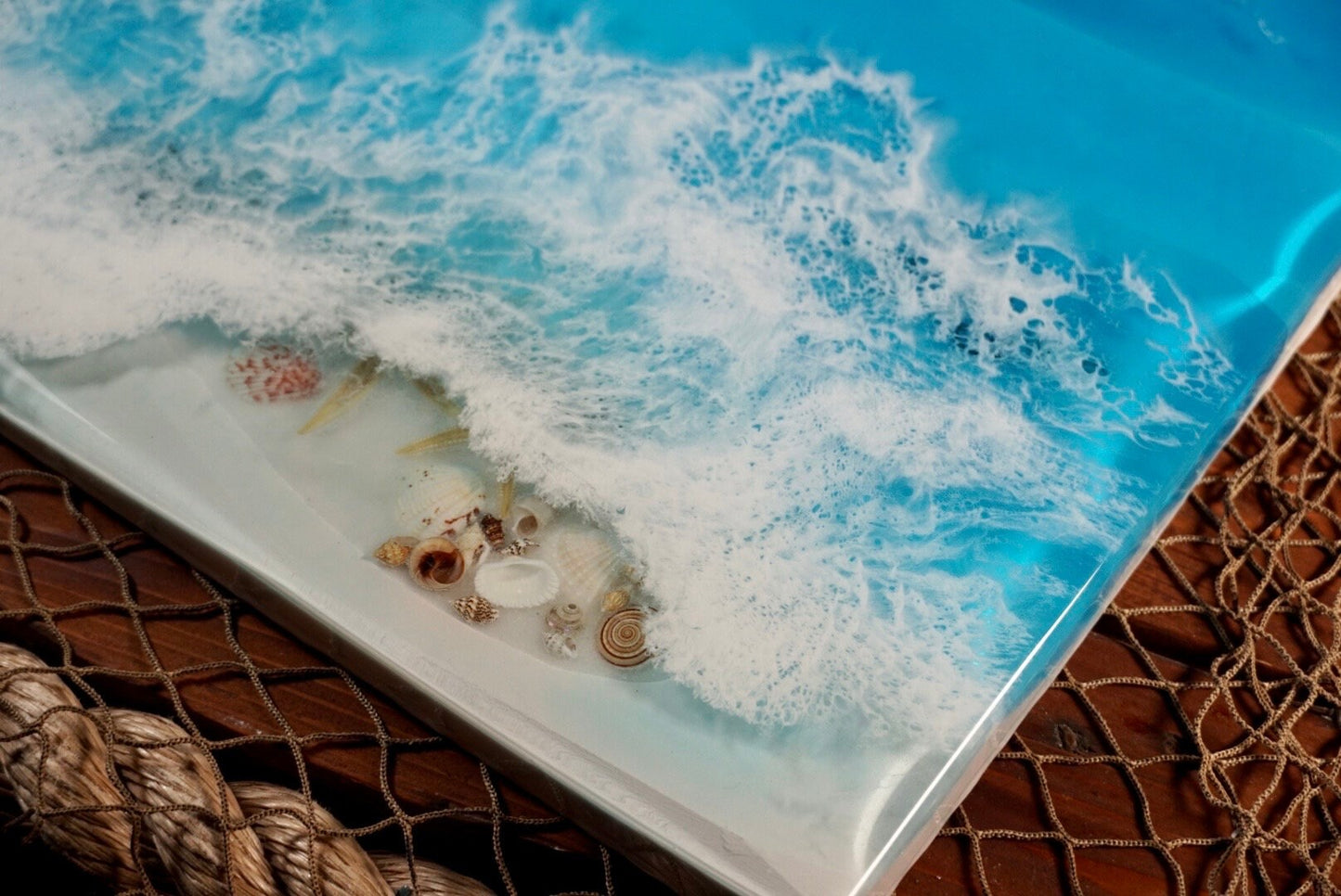 Ocean Blue Sculpted Waves Wall Art