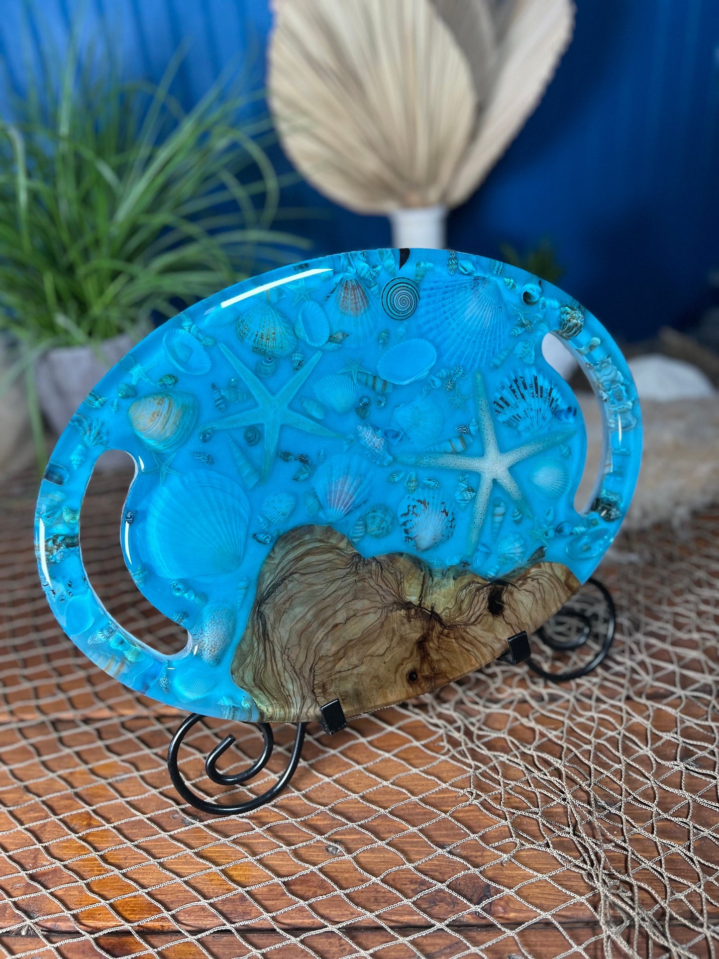 Ocean Sea Shell Charcuterie Board, Serving Board