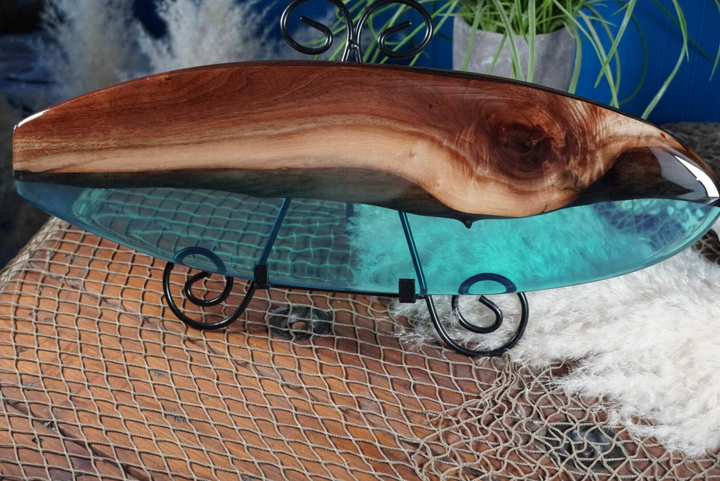 Walnut Surfboard, Serving Tray, Charcuterie Board, Wall Art