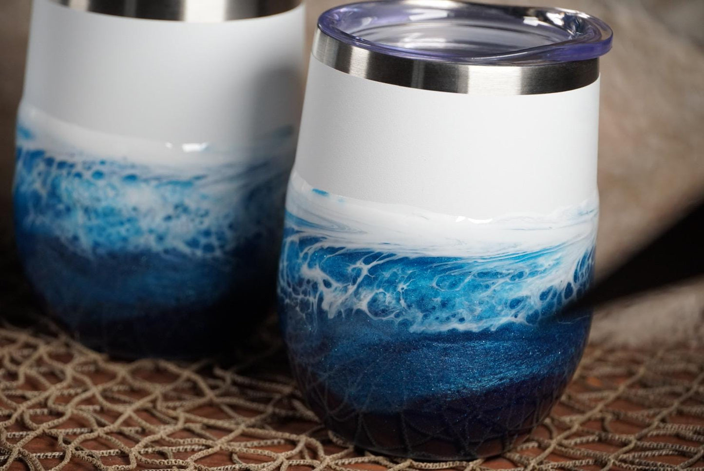 Ocean Waves Wine Tumbler | Coastal Decor