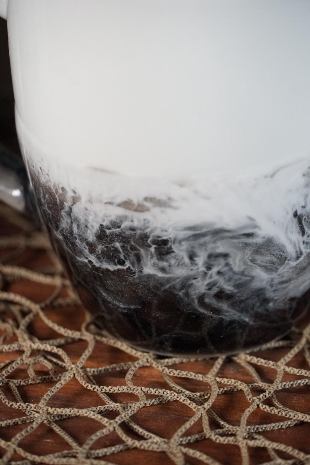 Black and Silver Ocean Waves Coffee Cup | Coastal Decor
