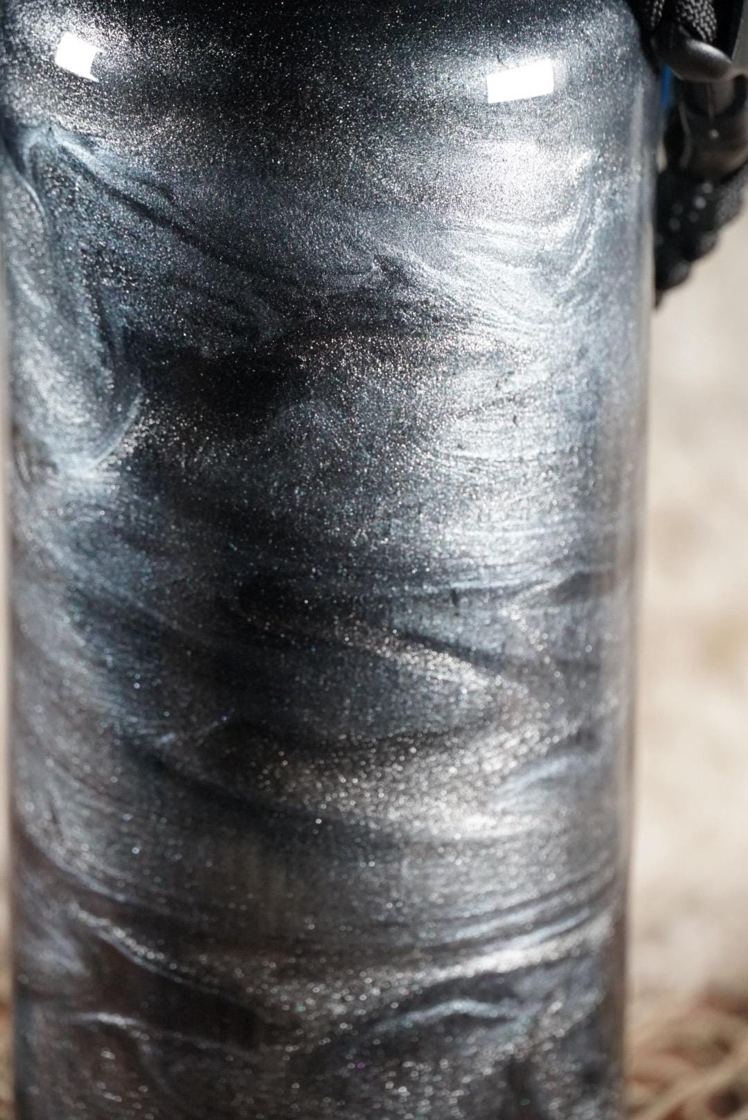Black & Silver Insulated Water Bottle Thermos Sports Bottle