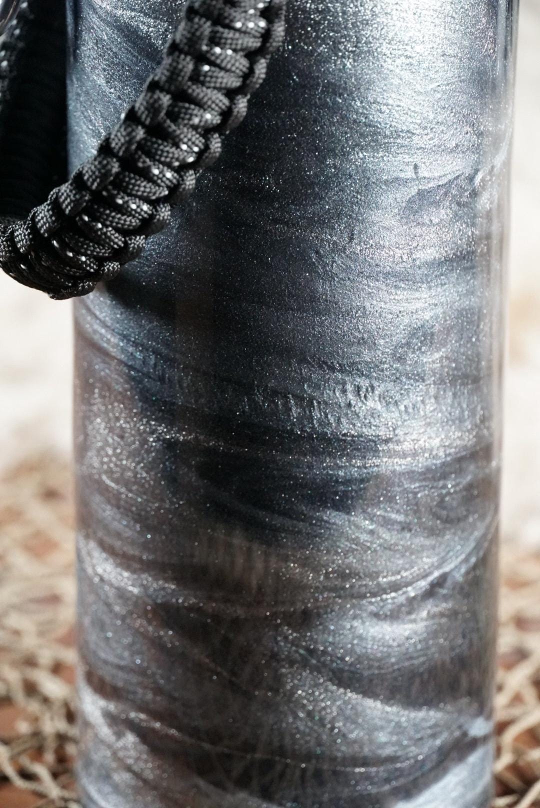 Black & Silver Insulated Water Bottle Thermos Sports Bottle