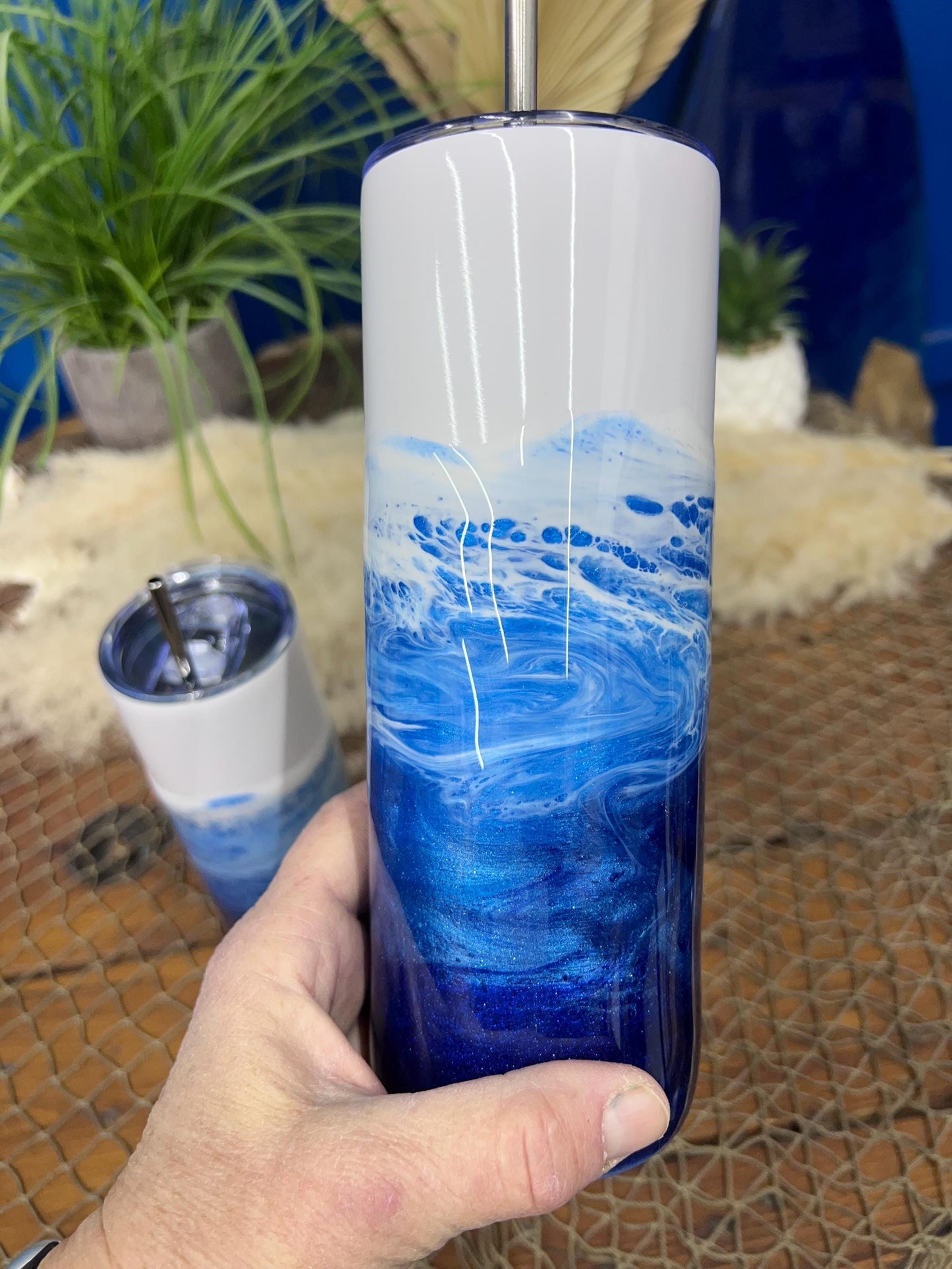 Ocean Waves 20 oz Insulated Drink Tumbler | Coastal Decor