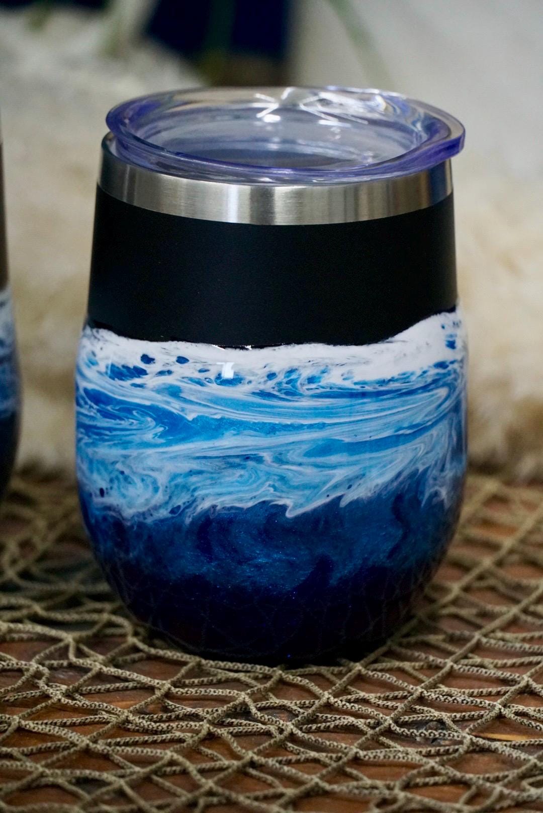 Ocean Waves Wine or Coffee Tumbler | Coastal Decor