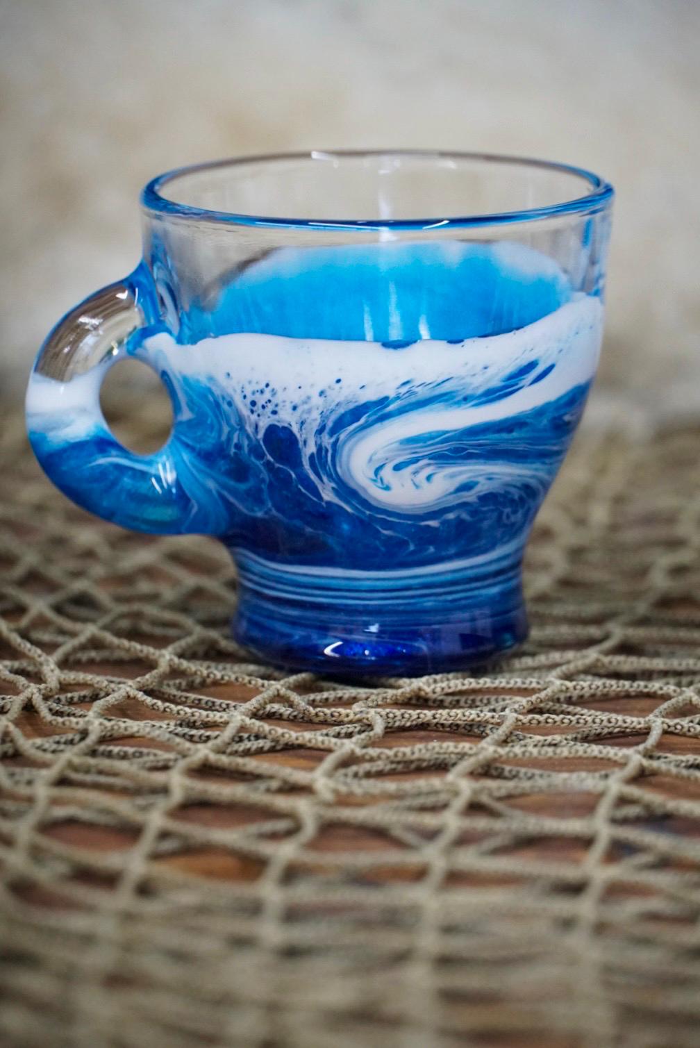 Ocean Waves Espresso Coffee Cups| Coastal Decor