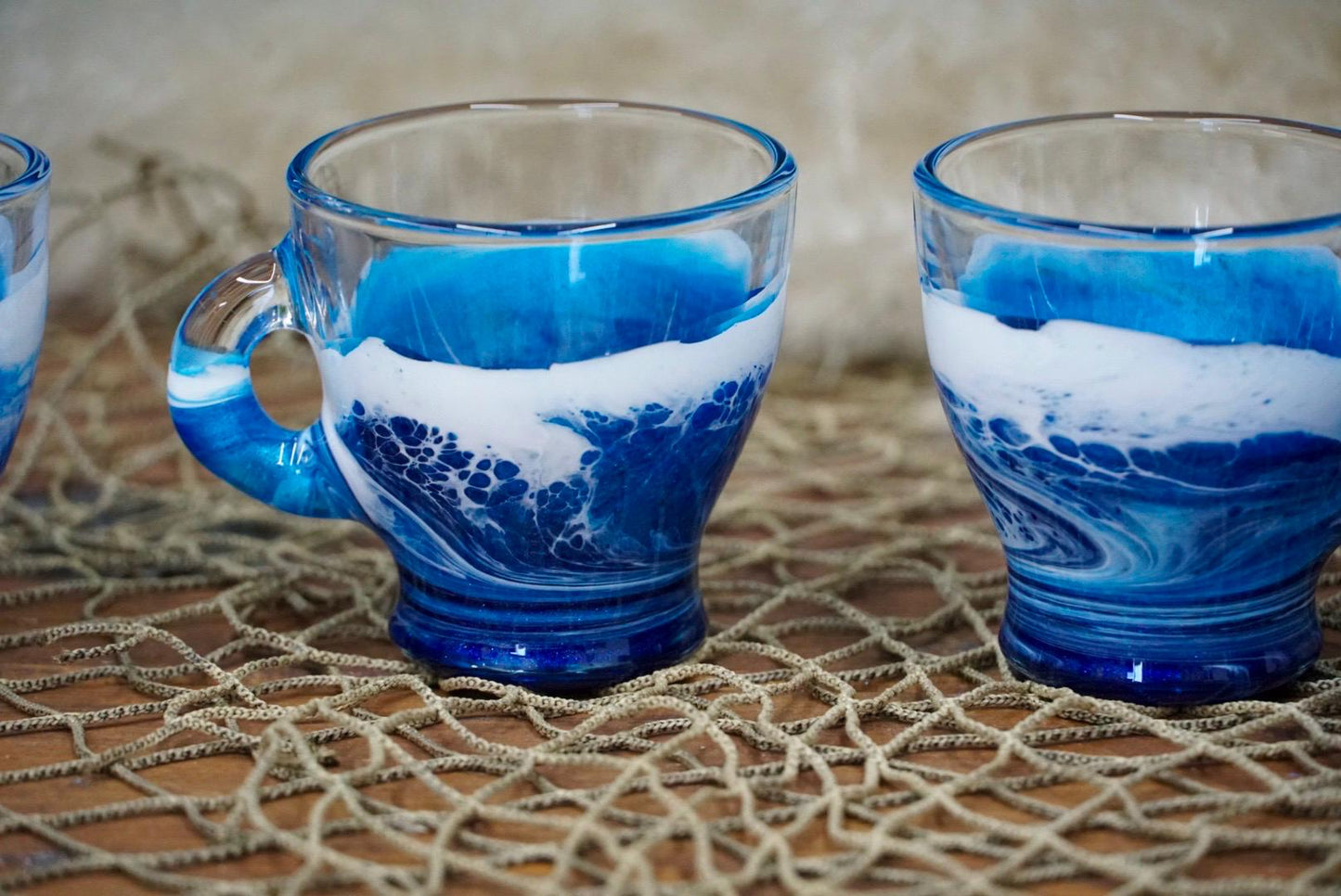 Ocean Waves Espresso Coffee Cups| Coastal Decor