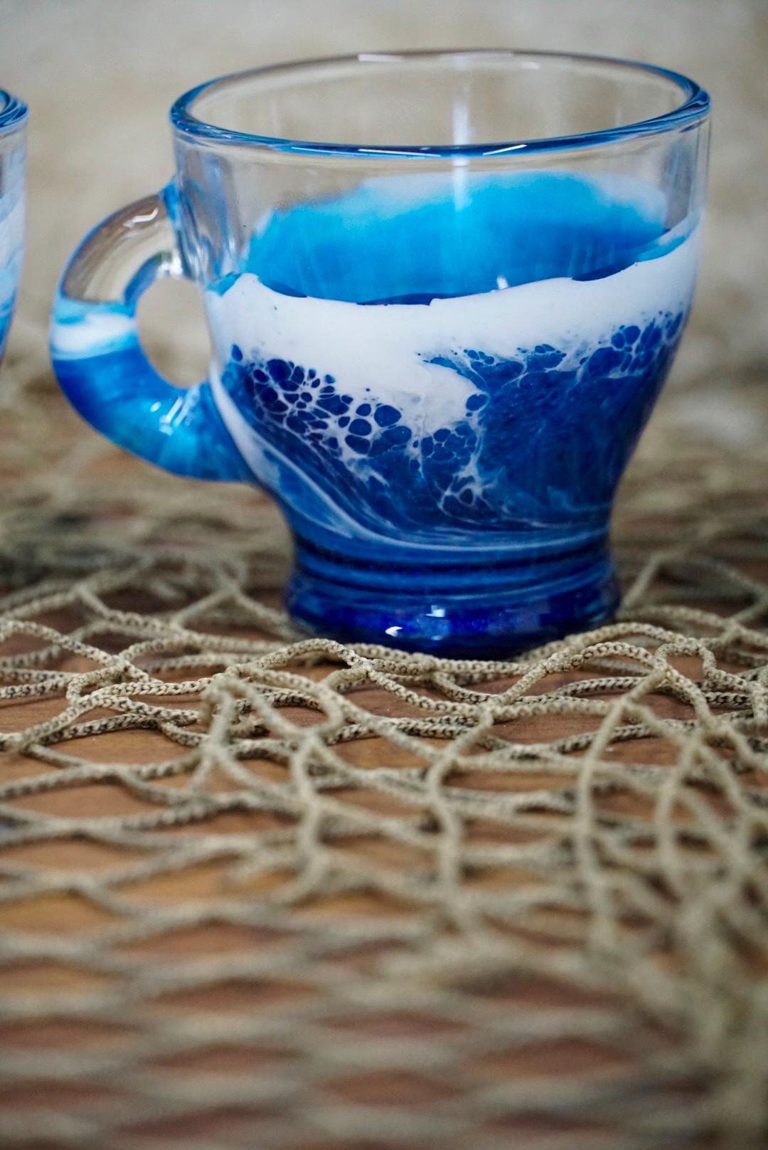 Ocean Waves Espresso Coffee Cups| Coastal Decor