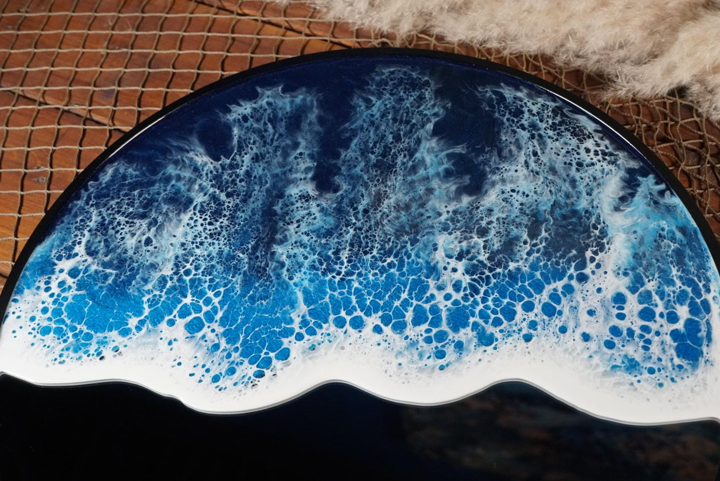 Ocean Waves Round Mirror