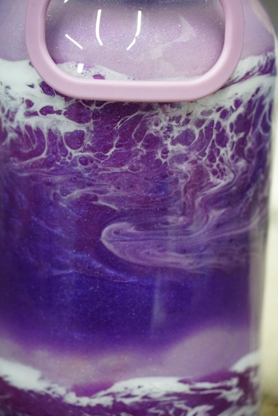 Ocean Waves Purple Water Bottle