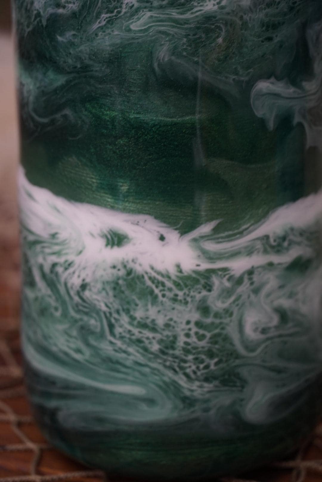 Ocean Waves Green Water Bottle