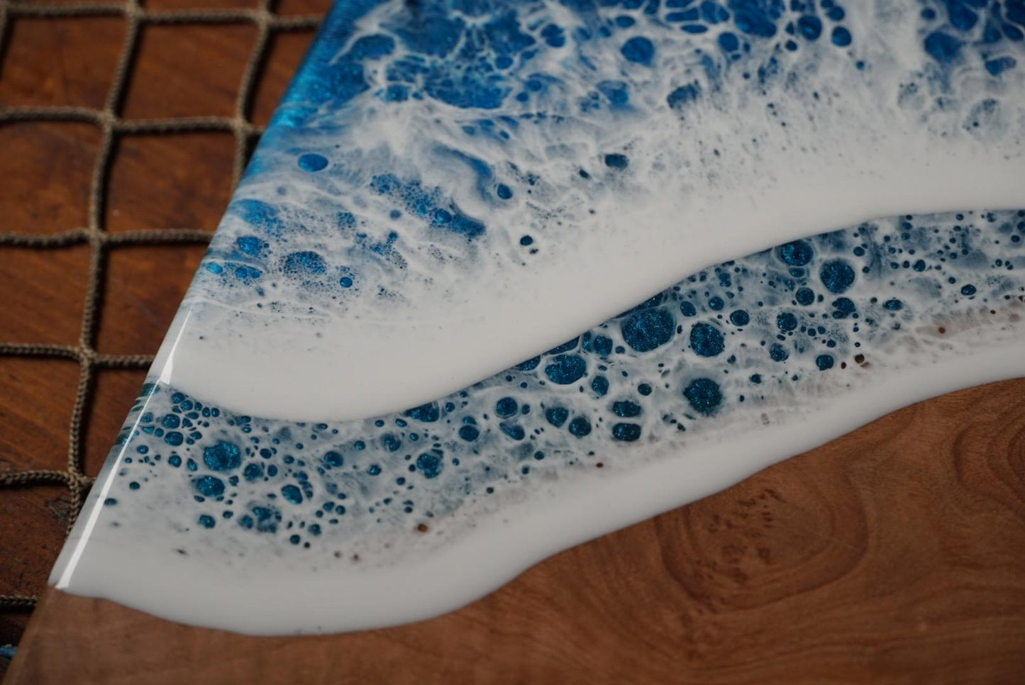 Ocean Waves Olive Wood Charcuterie Board
