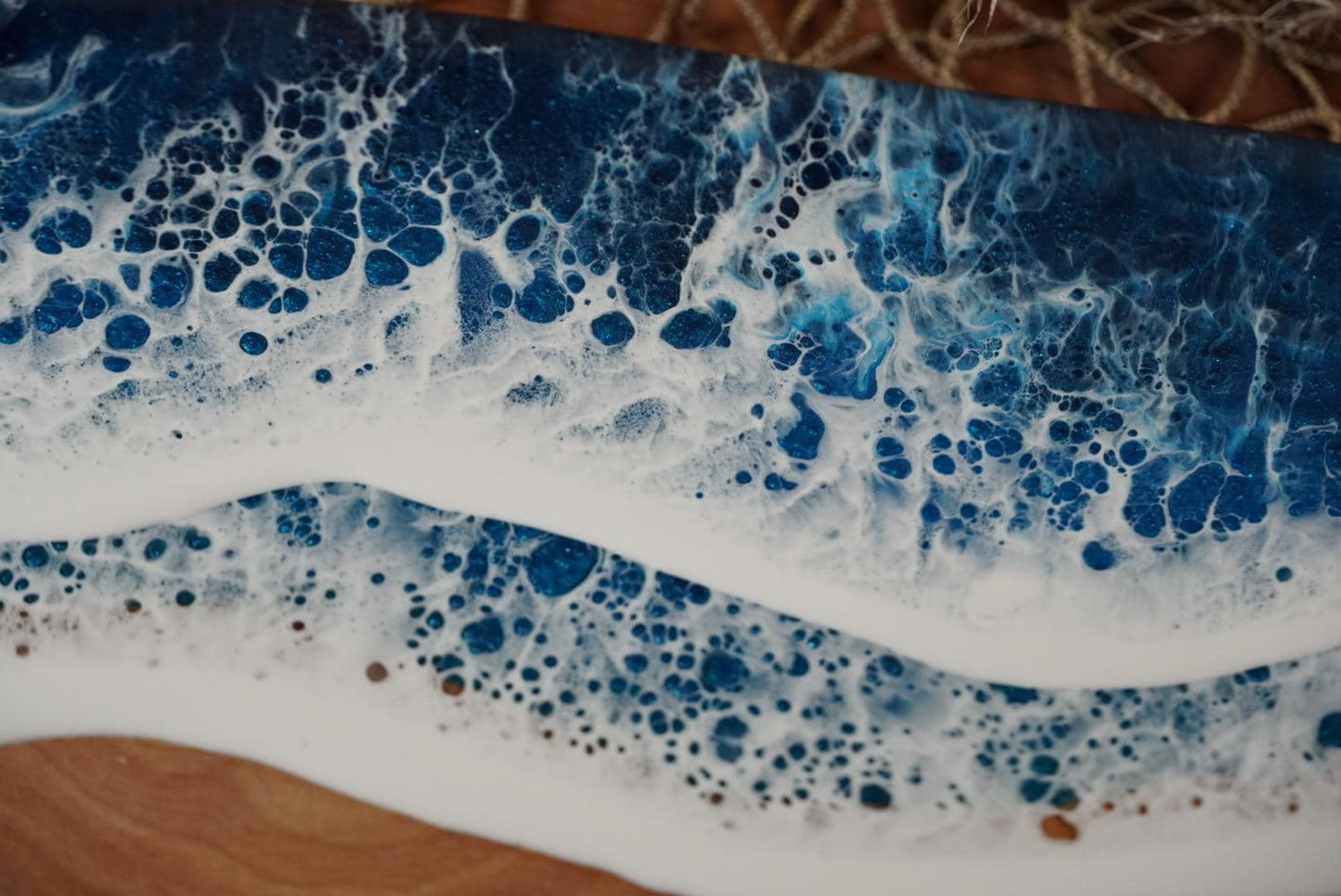Ocean Waves Olive Wood Charcuterie Board
