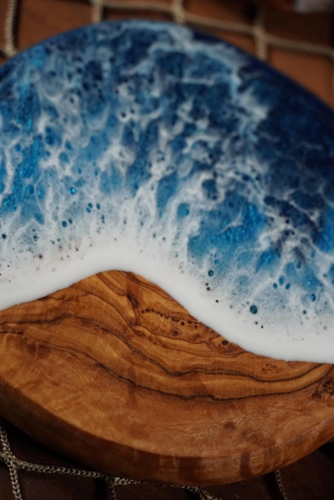 Olive Wood Wave Coasters