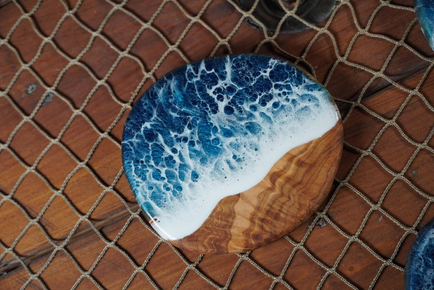 Olive Wood Wave Coasters