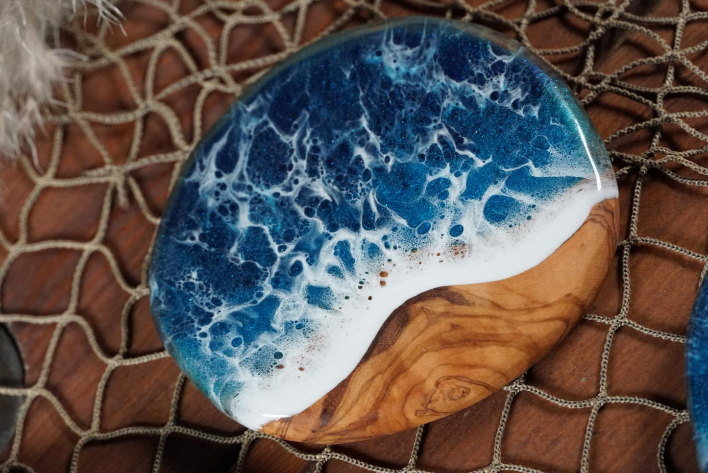 Olive Wood Wave Coasters