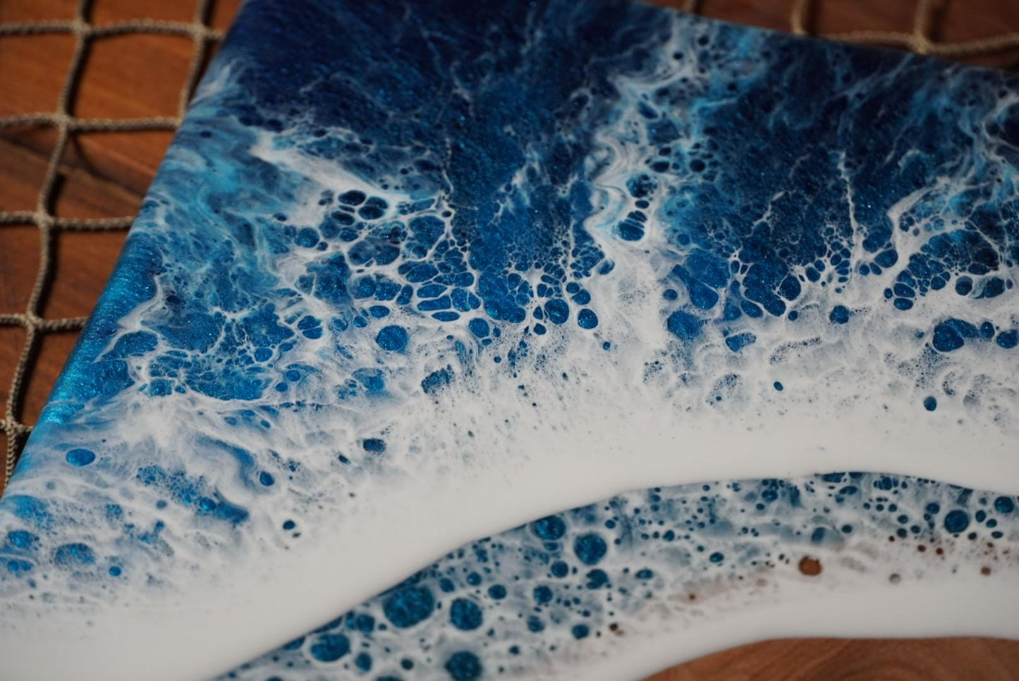 Ocean Waves Olive Wood Charcuterie Board