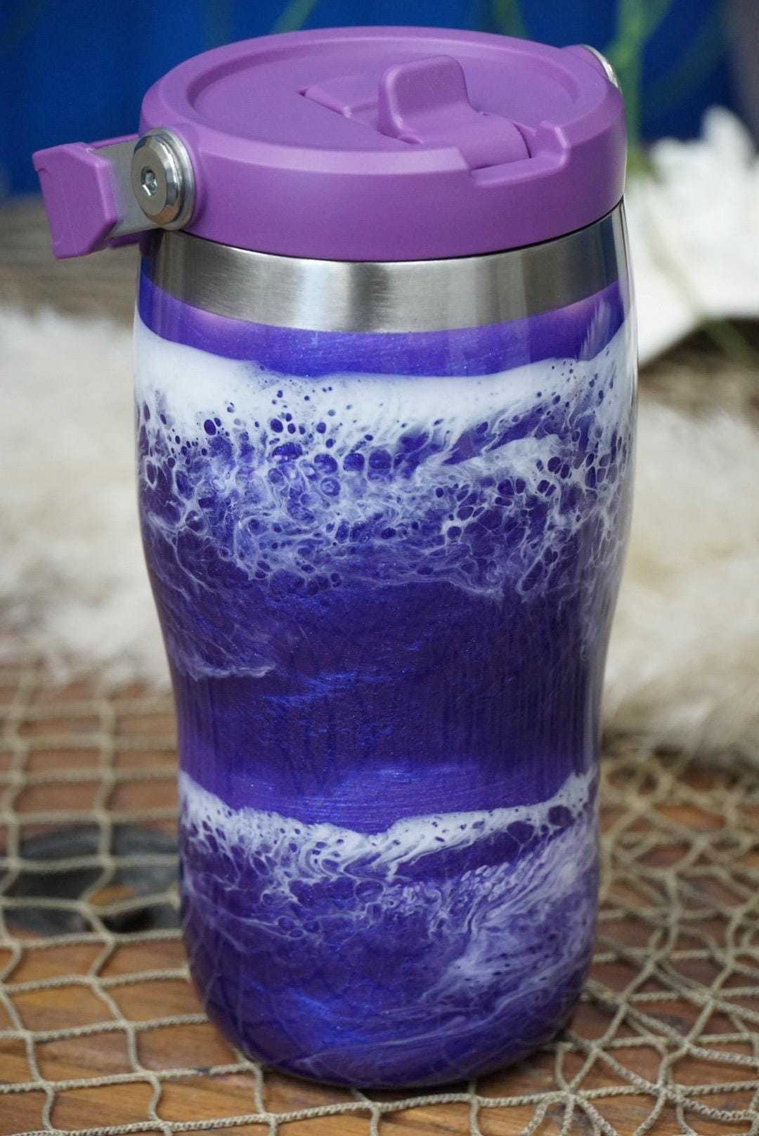 Purple Waves Stanley Water Bottle