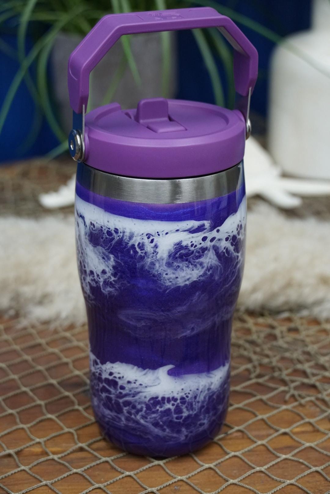 Purple Waves Stanley Water Bottle