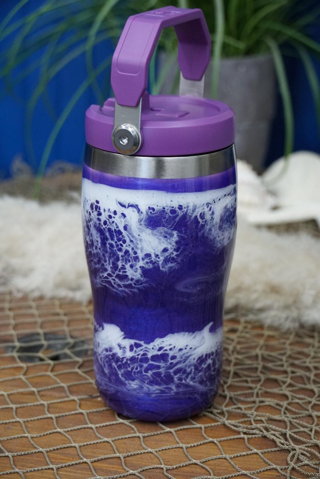 Purple Waves Stanley Water Bottle