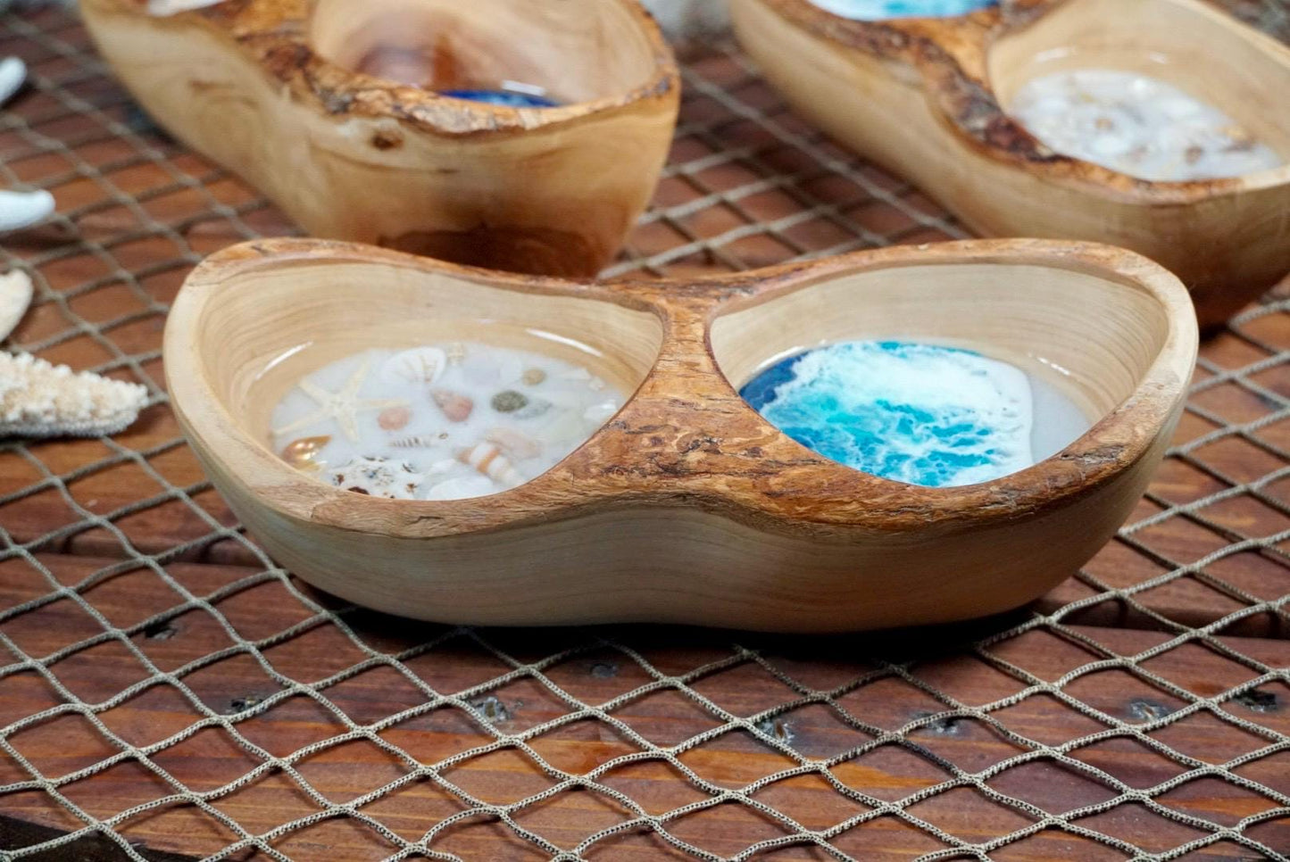 Olive wood live edge dish