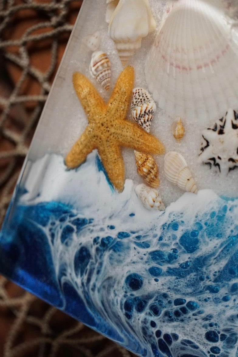 Ocean Sea Scape coasters set of 4