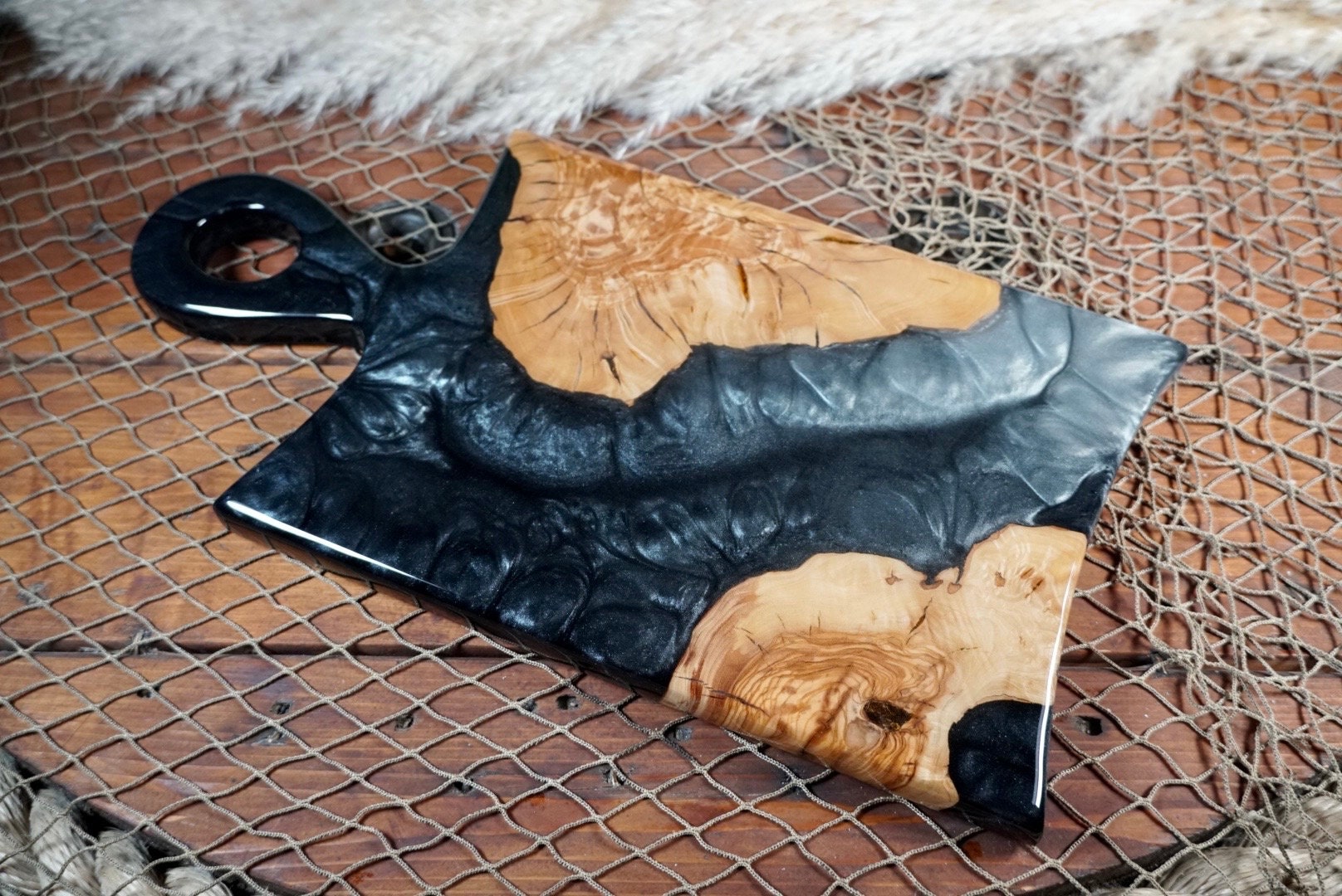 Black and Silver Charcuterie Board / Cheese Board / Serving Board / Kitchen Decor