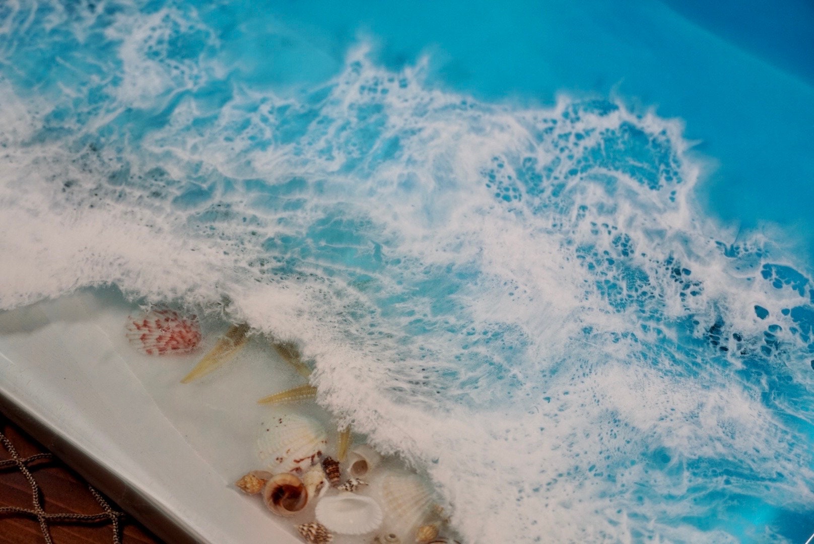 Ocean Blue Sculpted Waves Wall Art