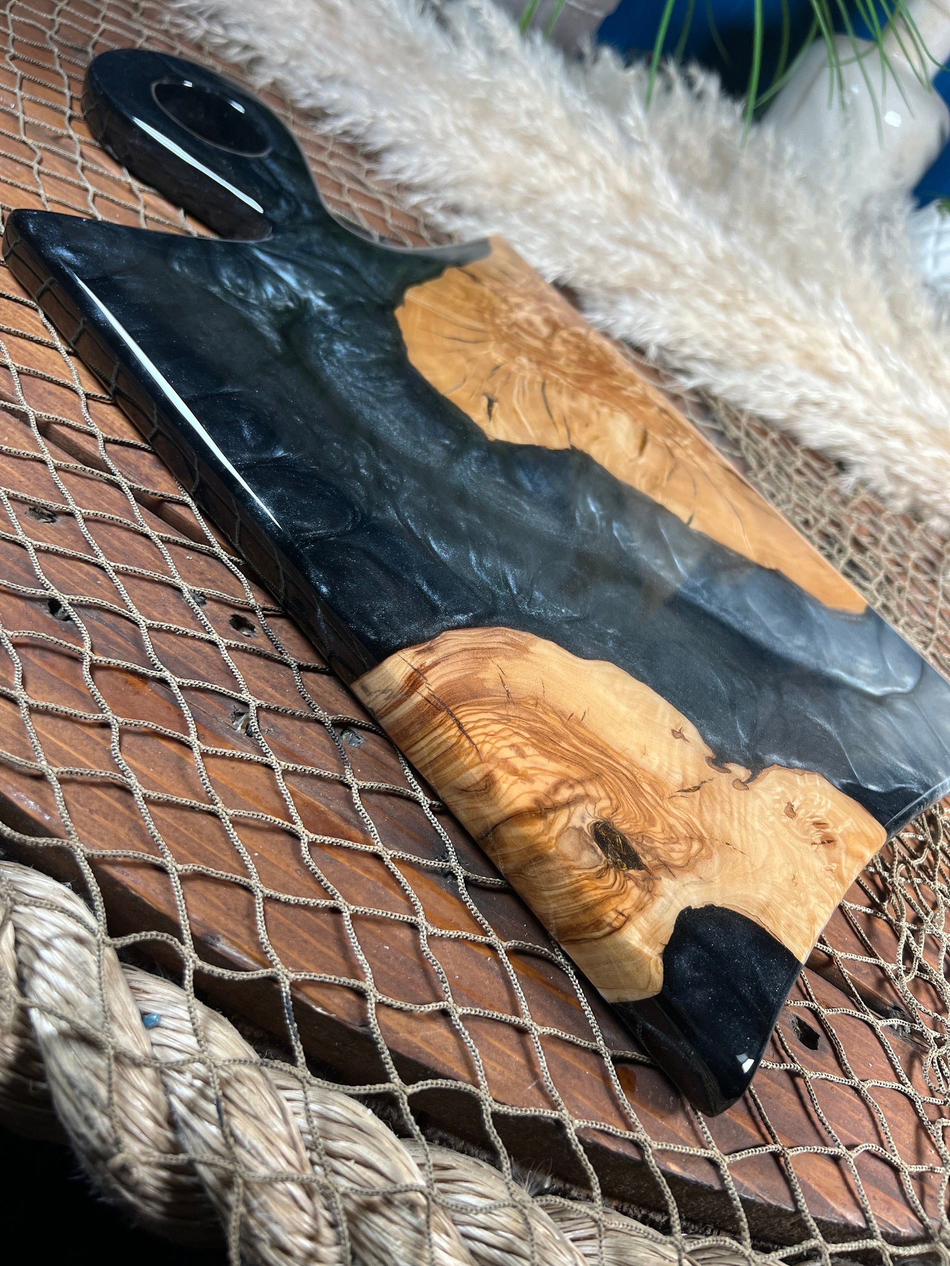 Black and Silver Charcuterie Board / Cheese Board / Serving Board / Kitchen Decor
