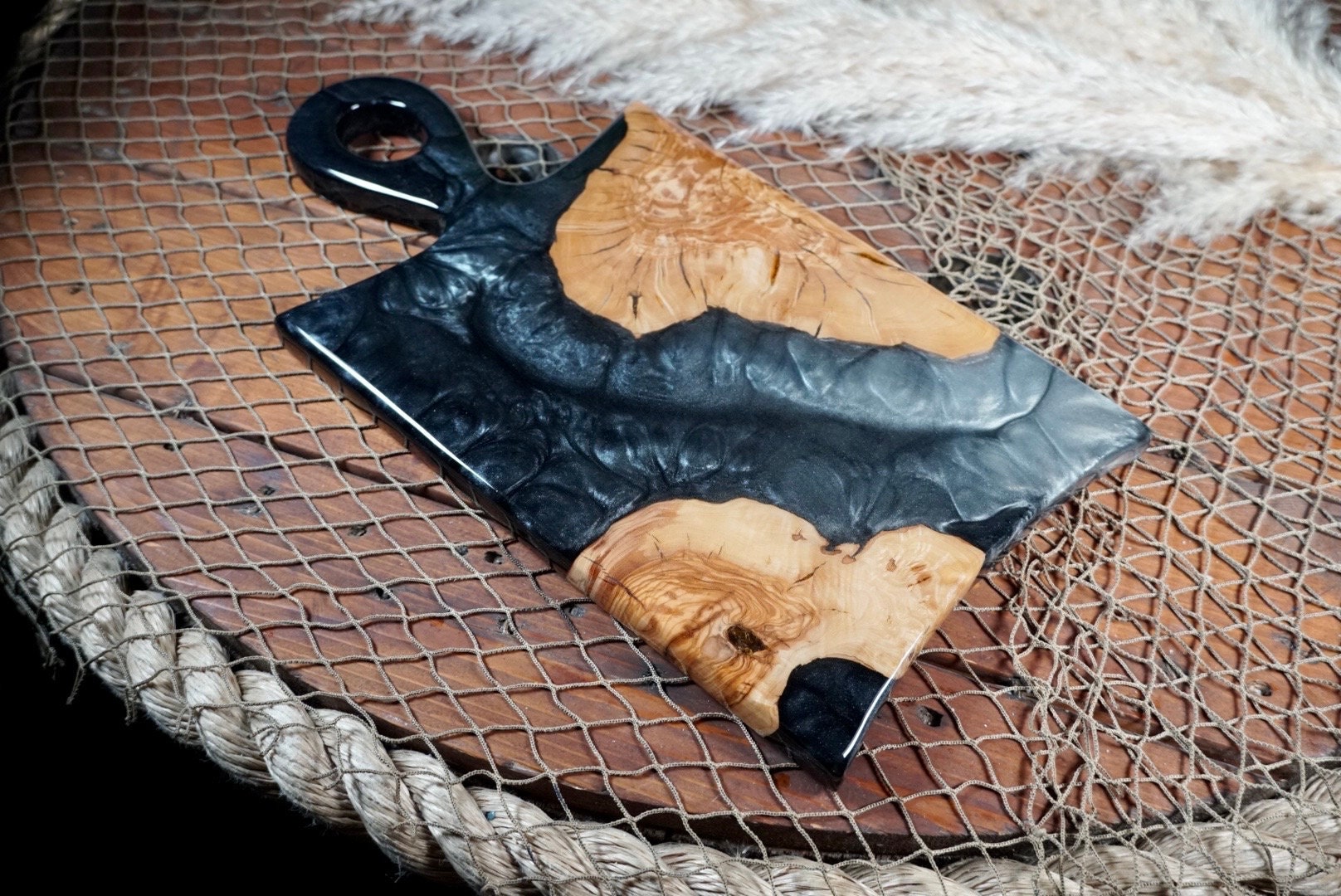 Black and Silver Charcuterie Board / Cheese Board / Serving Board / Kitchen Decor