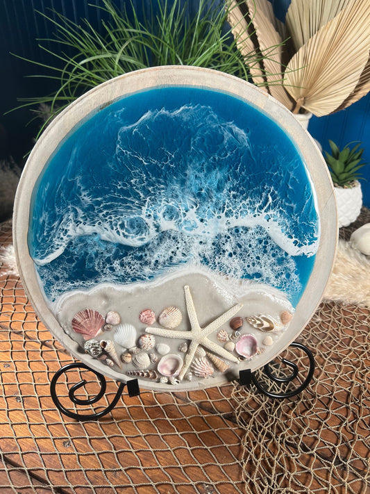 Ocean Waves and Sea Shell Tropical Wall Art