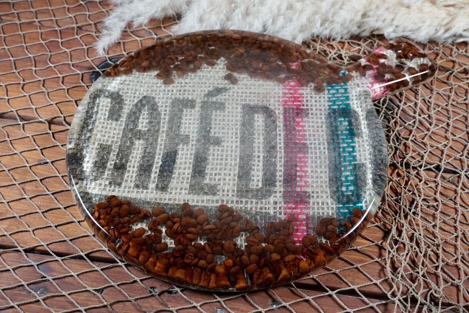 Coffee Bean Resin Charcuterie Board, Cheese Board, Serving Board