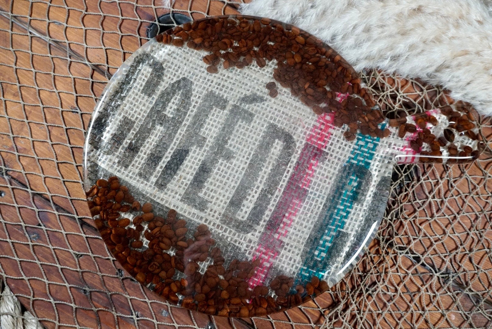 Coffee Bean Resin Charcuterie Board, Cheese Board, Serving Board