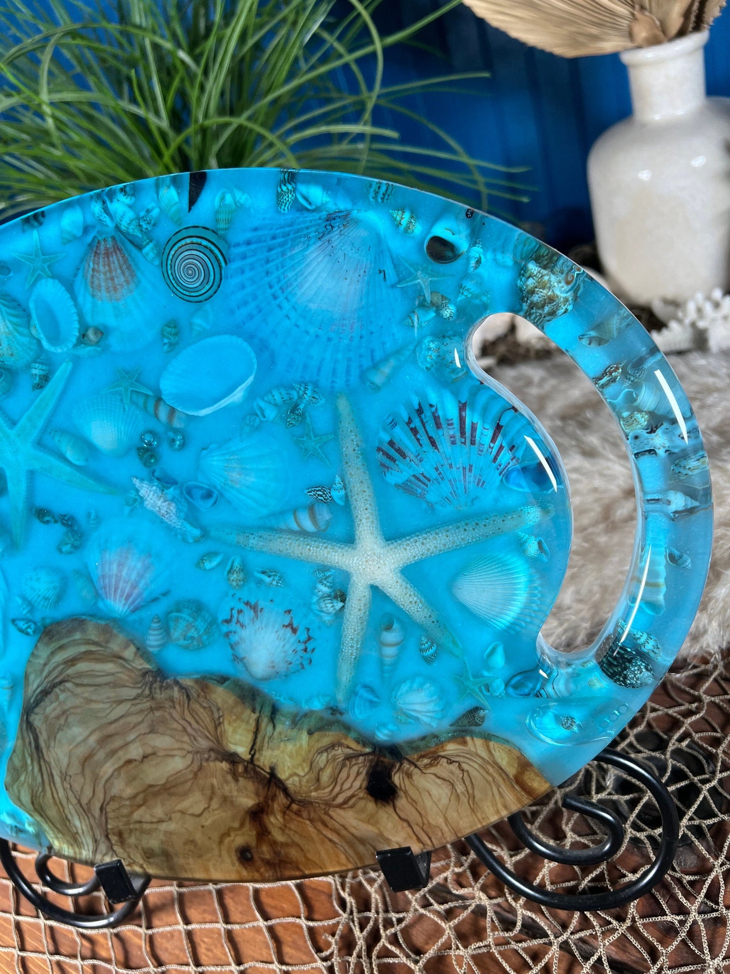 Ocean Sea Shell Charcuterie Board, Serving Board