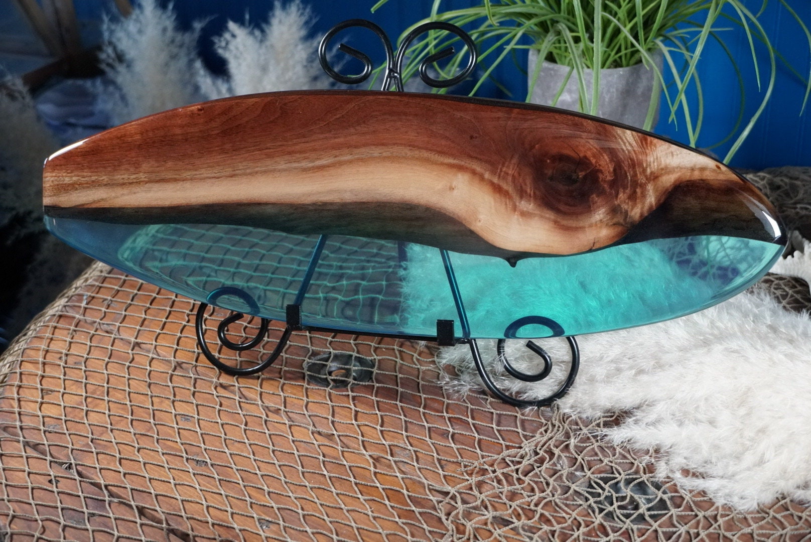 Walnut Surfboard, Serving Tray, Charcuterie Board, Wall Art