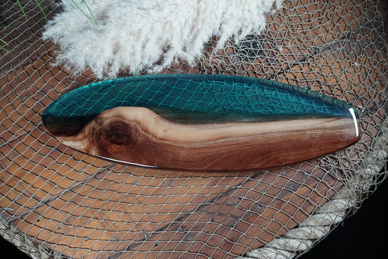 Walnut Surfboard, Serving Tray, Charcuterie Board, Wall Art