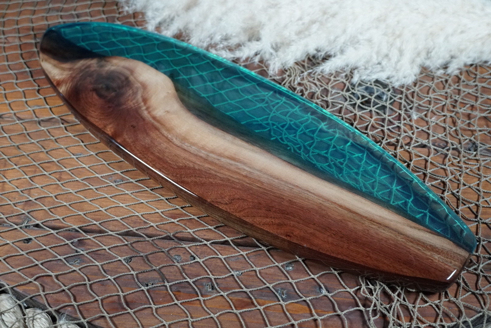 Walnut Surfboard, Serving Tray, Charcuterie Board, Wall Art