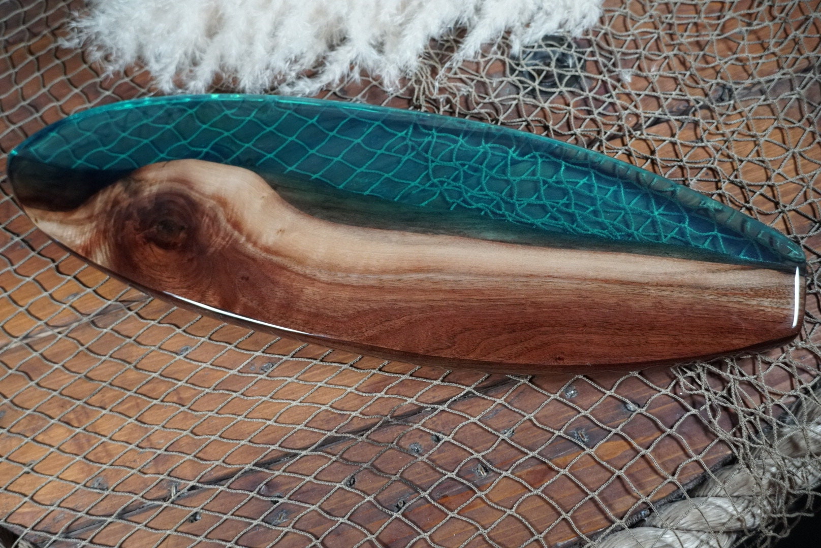 Walnut Surfboard, Serving Tray, Charcuterie Board, Wall Art
