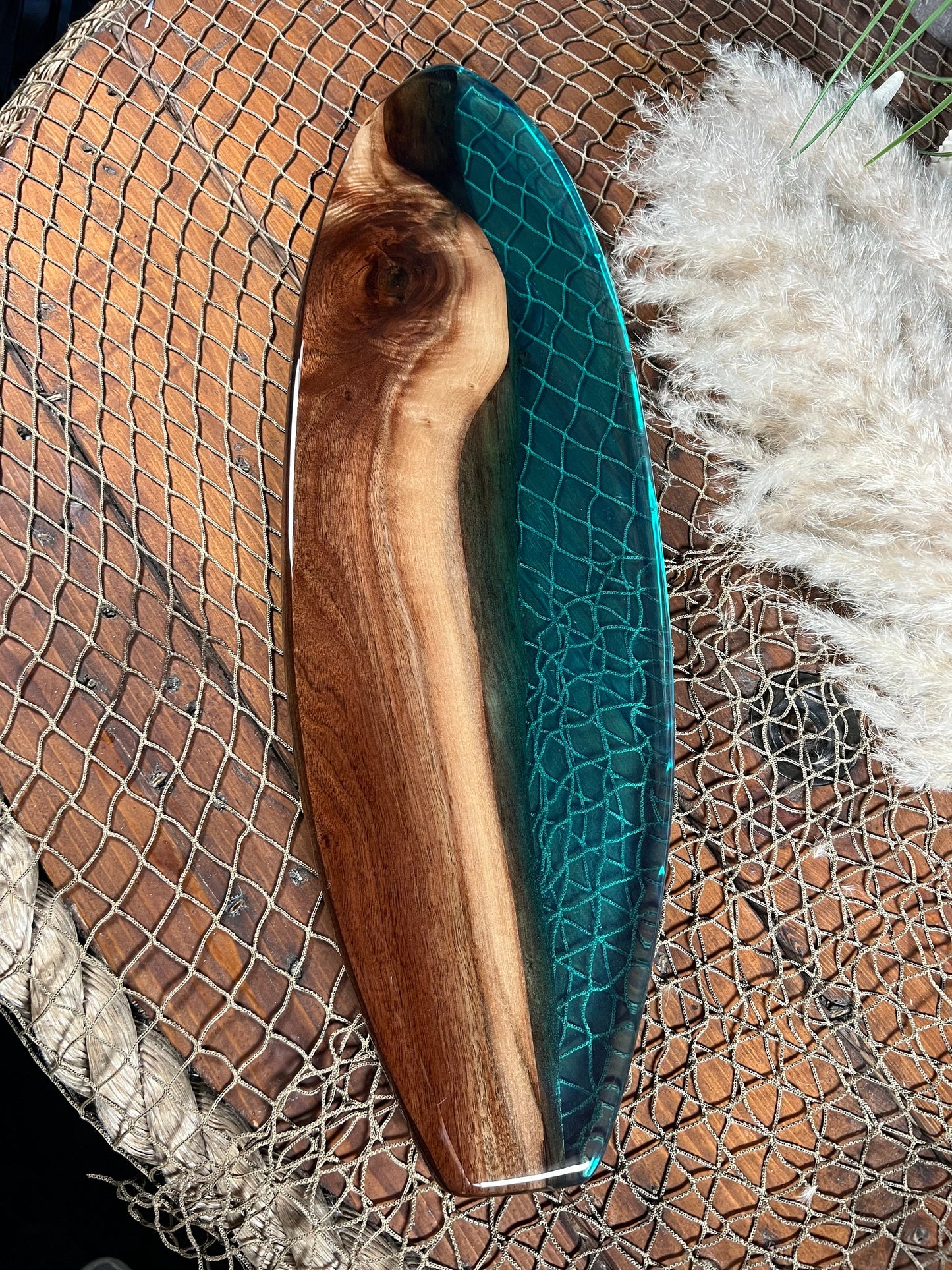 Walnut Surfboard, Serving Tray, Charcuterie Board, Wall Art