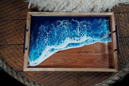 Ocean Waves wooden Serving Tray