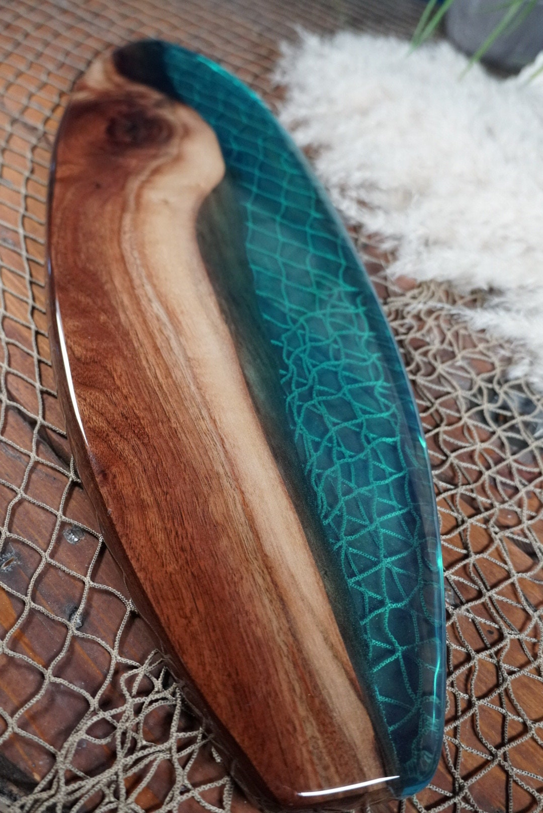 Walnut Surfboard, Serving Tray, Charcuterie Board, Wall Art