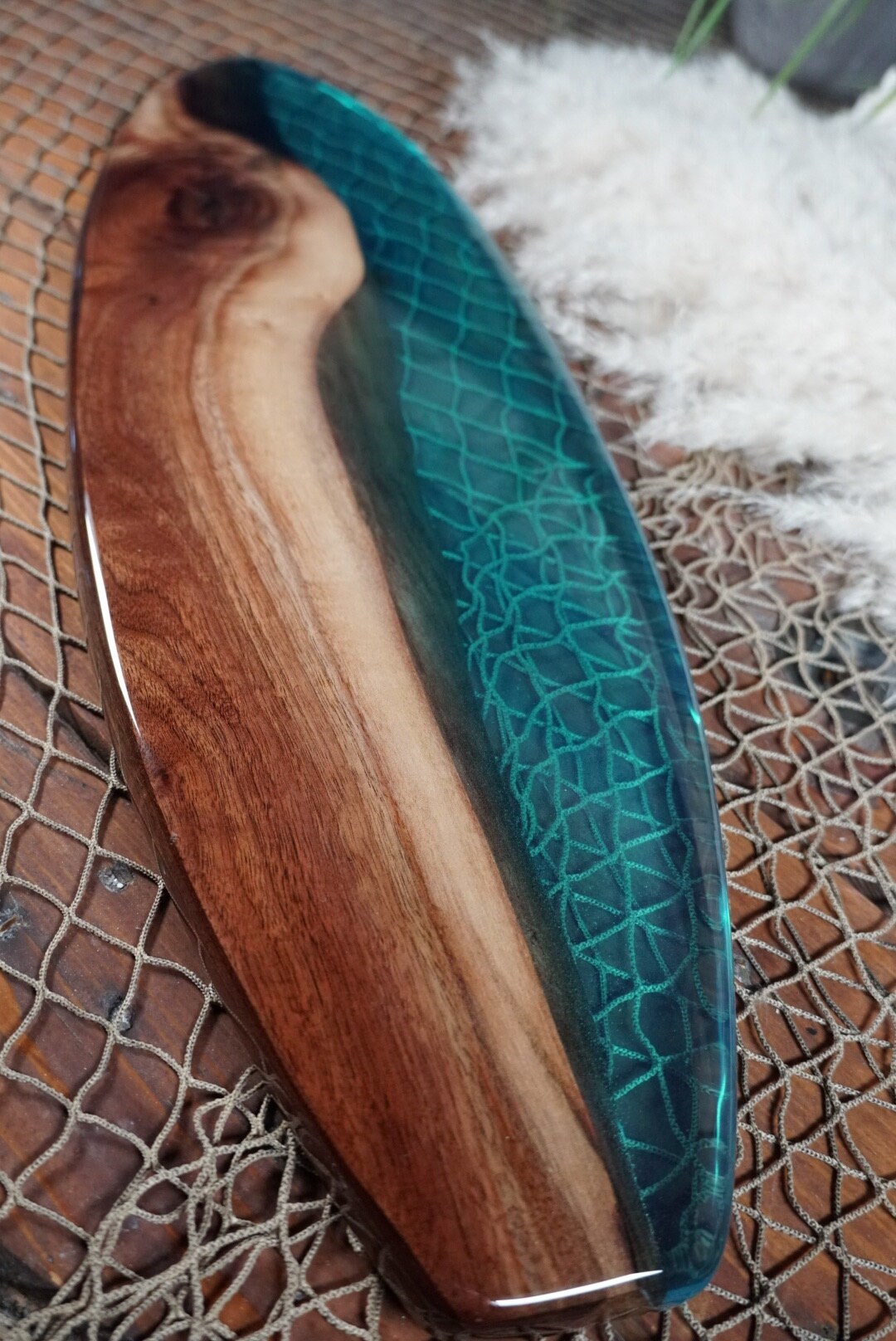 Walnut Surfboard, Serving Tray, Charcuterie Board, Wall Art