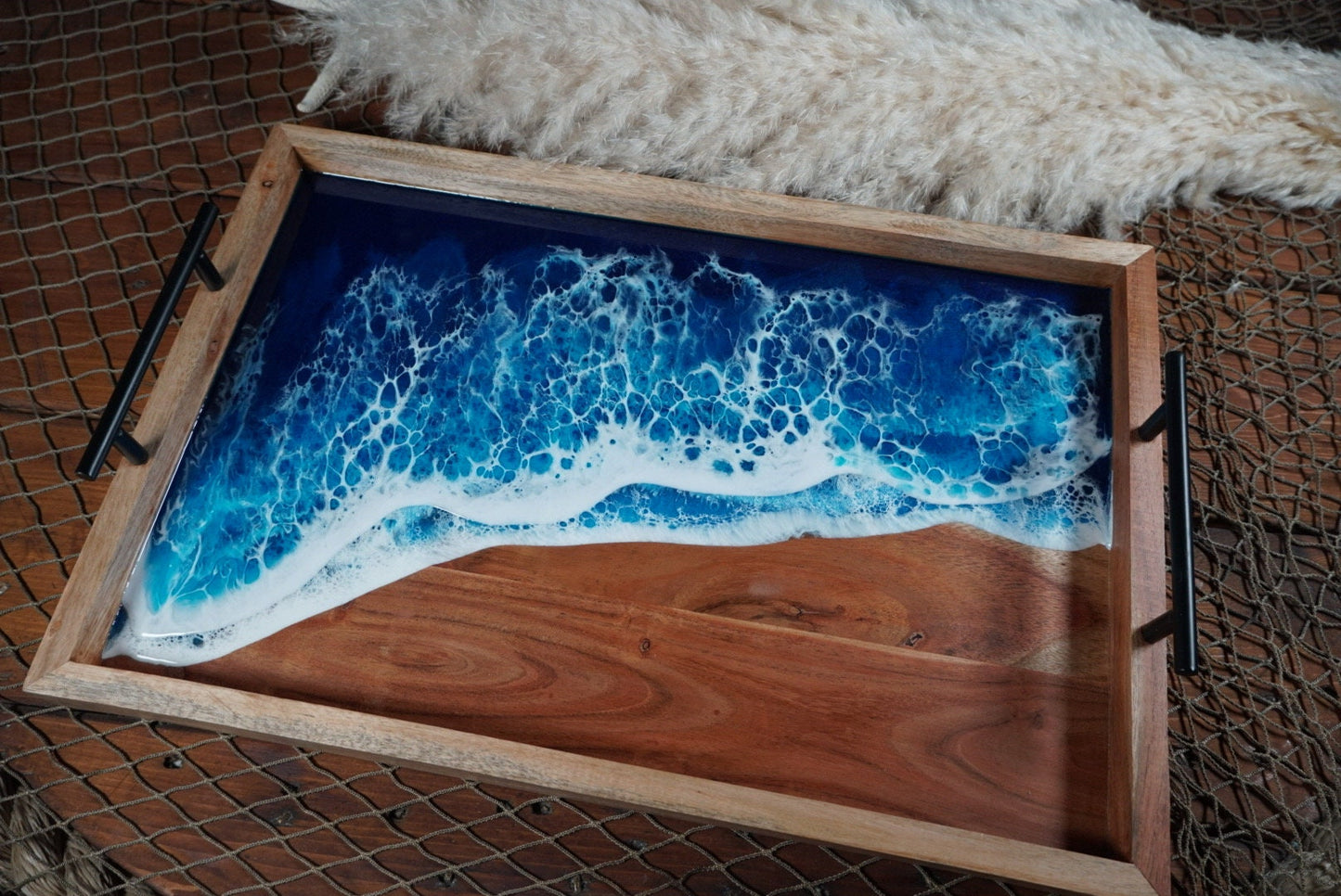 Ocean Waves wooden Serving Tray