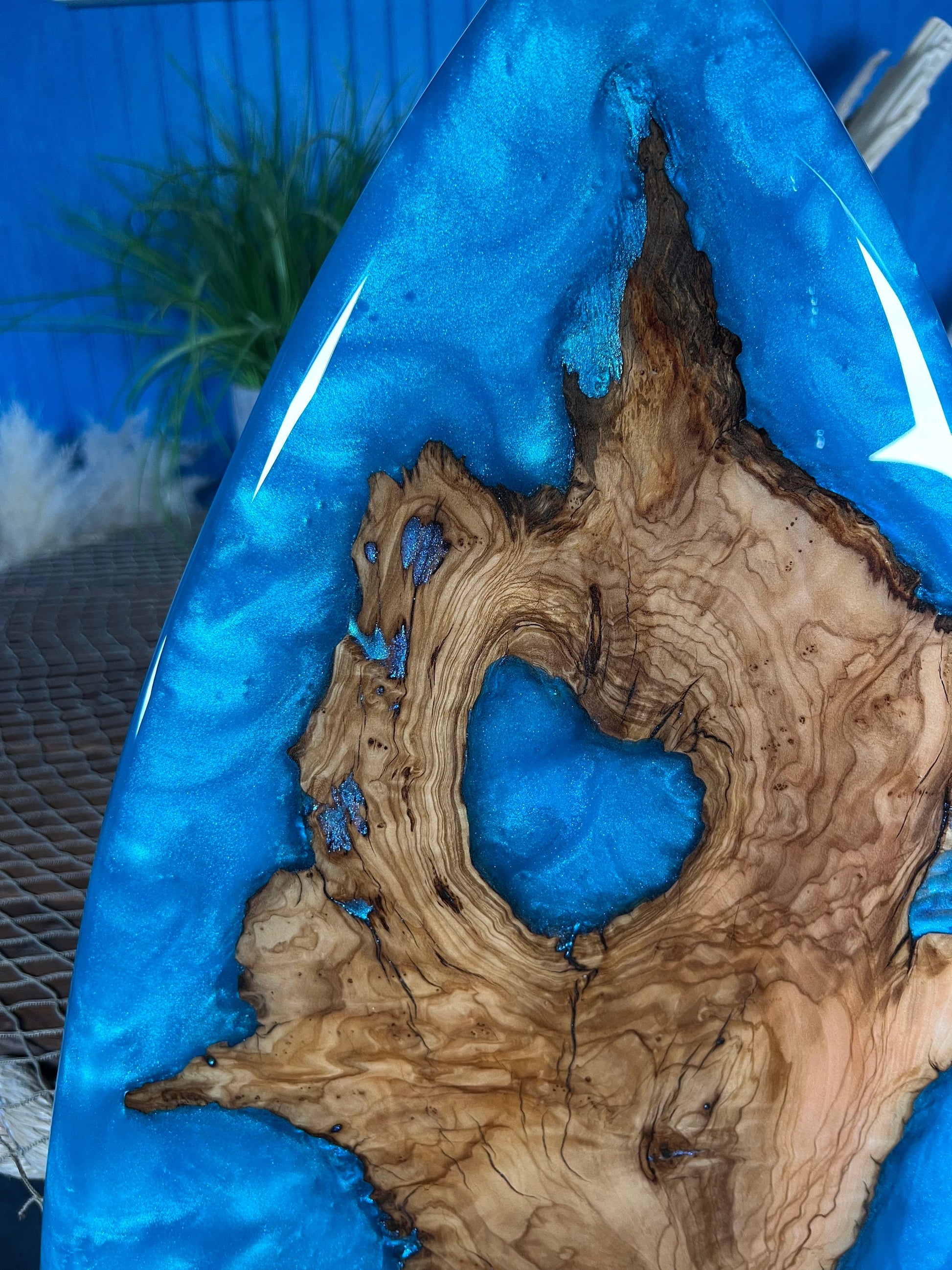 Turquoise and Blue Surfboard | Wall Art