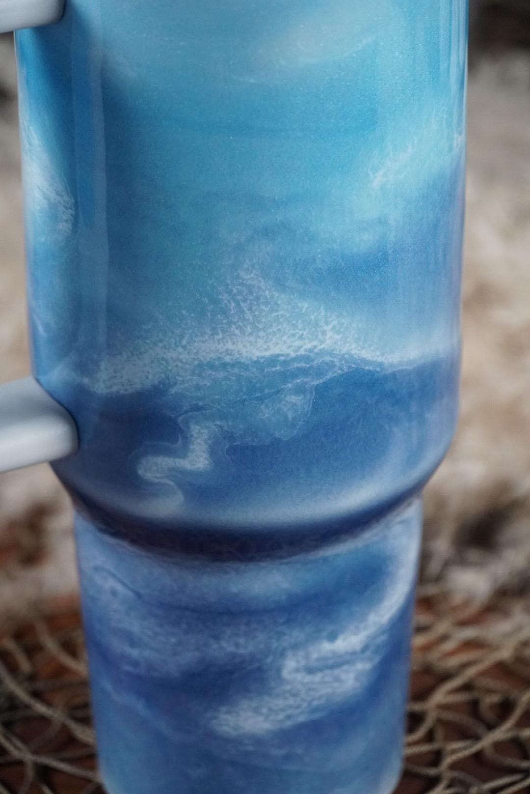 Blue with Ocean Waves 40 oz Insulated Big Cup