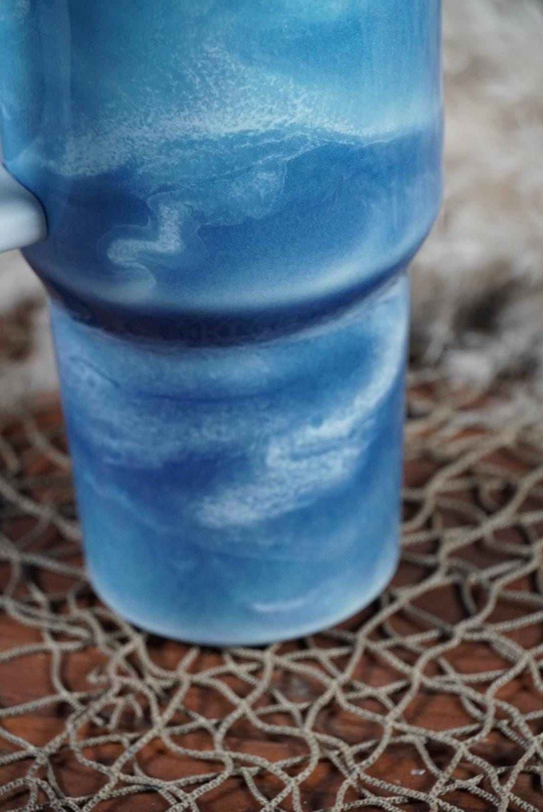 Blue with Ocean Waves 40 oz Insulated Big Cup