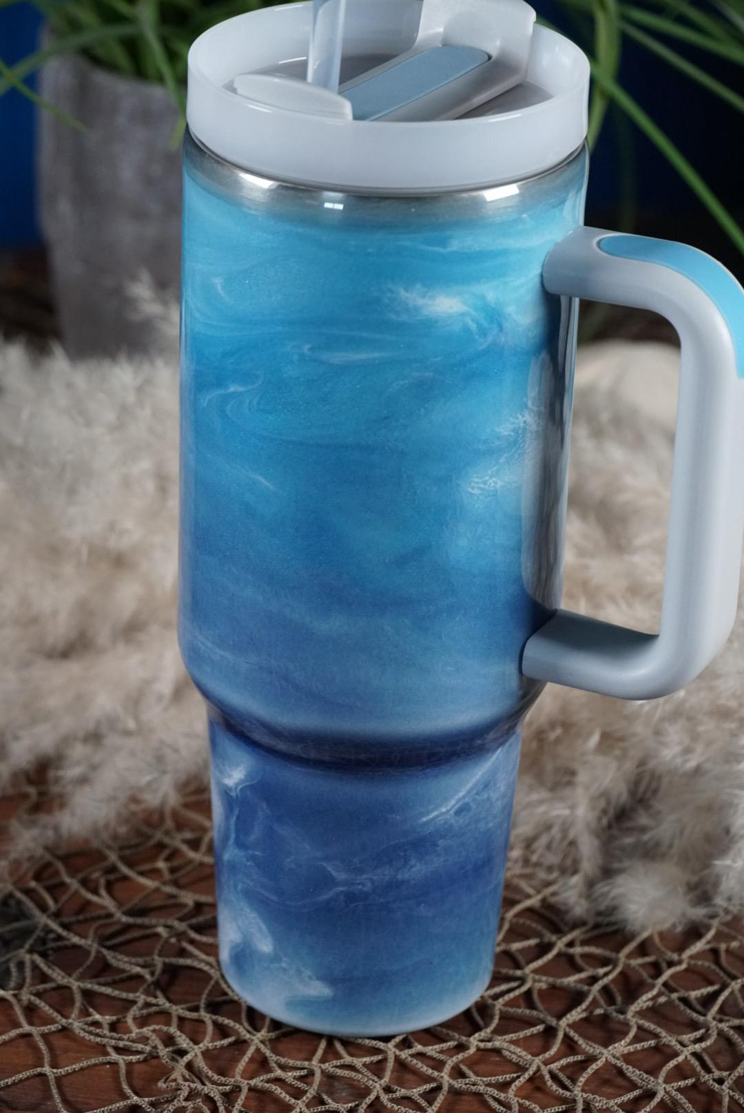 Blue with Ocean Waves 40 oz Insulated Big Cup