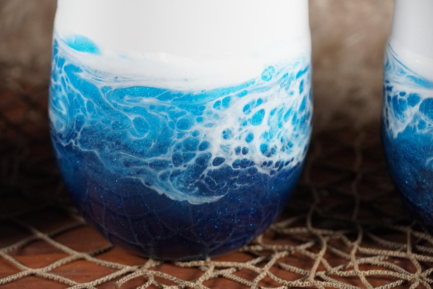 Ocean Waves Wine Tumbler | Coastal Decor